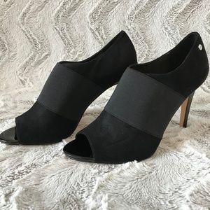 Clavin Klein Black Peep Toe Stiletto 9.5